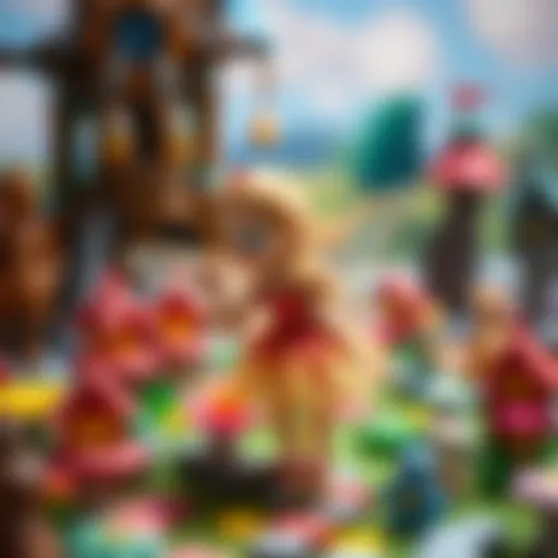A whimsical representation of a magical fairy in a toy landscape
