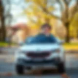 A child enjoying a ride in a Skoda battery-powered car in a park