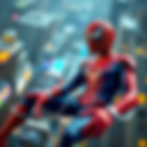 Spider-Man's Multiverse Adventures A vibrant depiction of Spider-Man navigating through alternate universes.