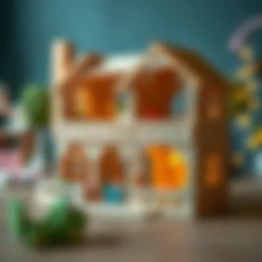 Safety Features in Wooden Dollhouses A wooden dollhouse designed with safety features for children.