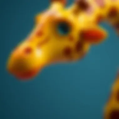 Close-up of the safety features of the telescopic suction giraffe toy