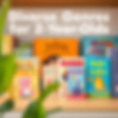 A variety of book genres suitable for toddlers on a shelf