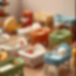 A collection of beautifully designed toy cradles showcasing various styles and colors.