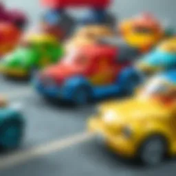 Colorful toy cars for children