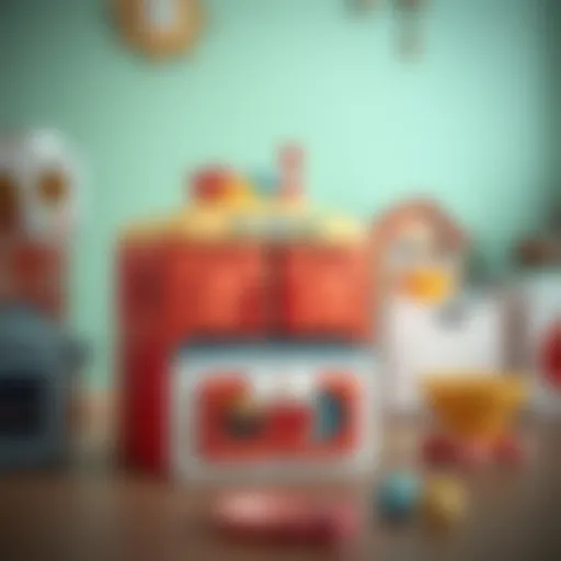 A colorful toy oven encouraging imaginative play in children