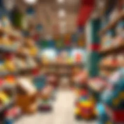 A vibrant toy store showcasing a variety of educational toys