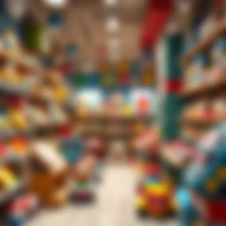 A vibrant toy store showcasing a variety of educational toys
