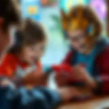 Children's Playtime with Transformers Phones Children engaging with Transformers phones in a playful manner