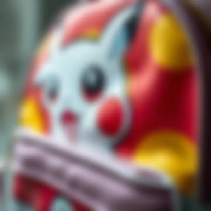 Close-Up of Pokemon Bag Design Features Close-up of unique design features on a Pokemon bag