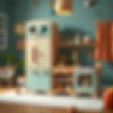 Wooden play kitchen set enhancing creativity