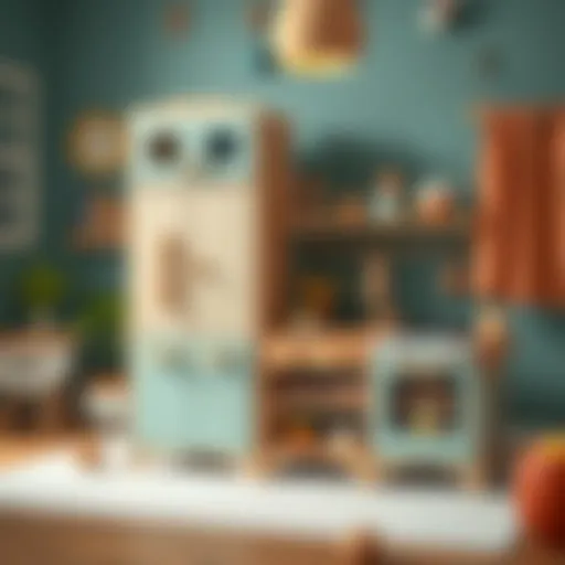 Wooden play kitchen set enhancing creativity