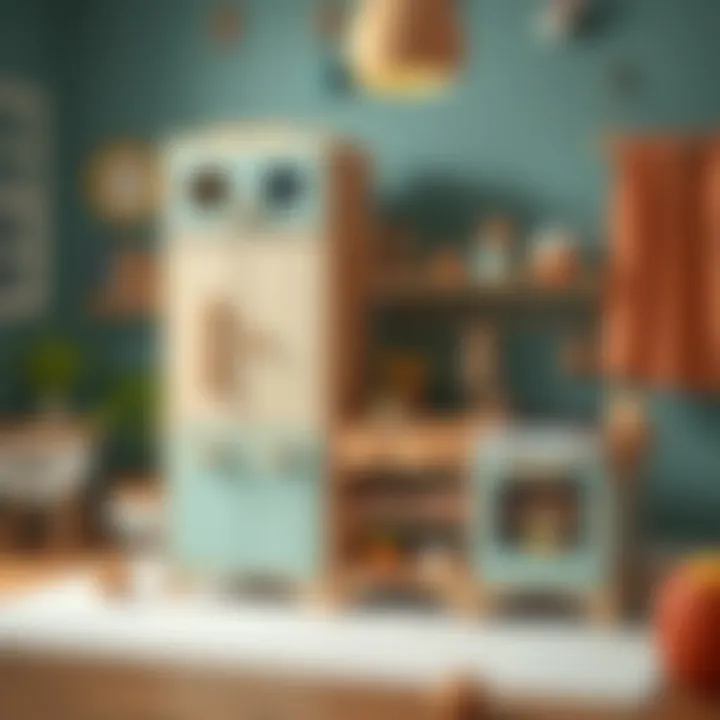 Wooden play kitchen set enhancing creativity