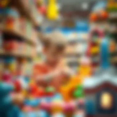 Child engaging with a toy at a local store